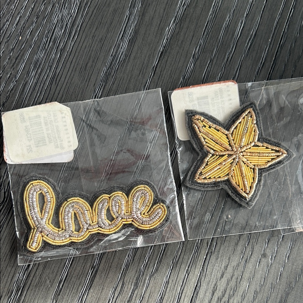 Pottery Barn Beaded Stickers - Love and Star Patches